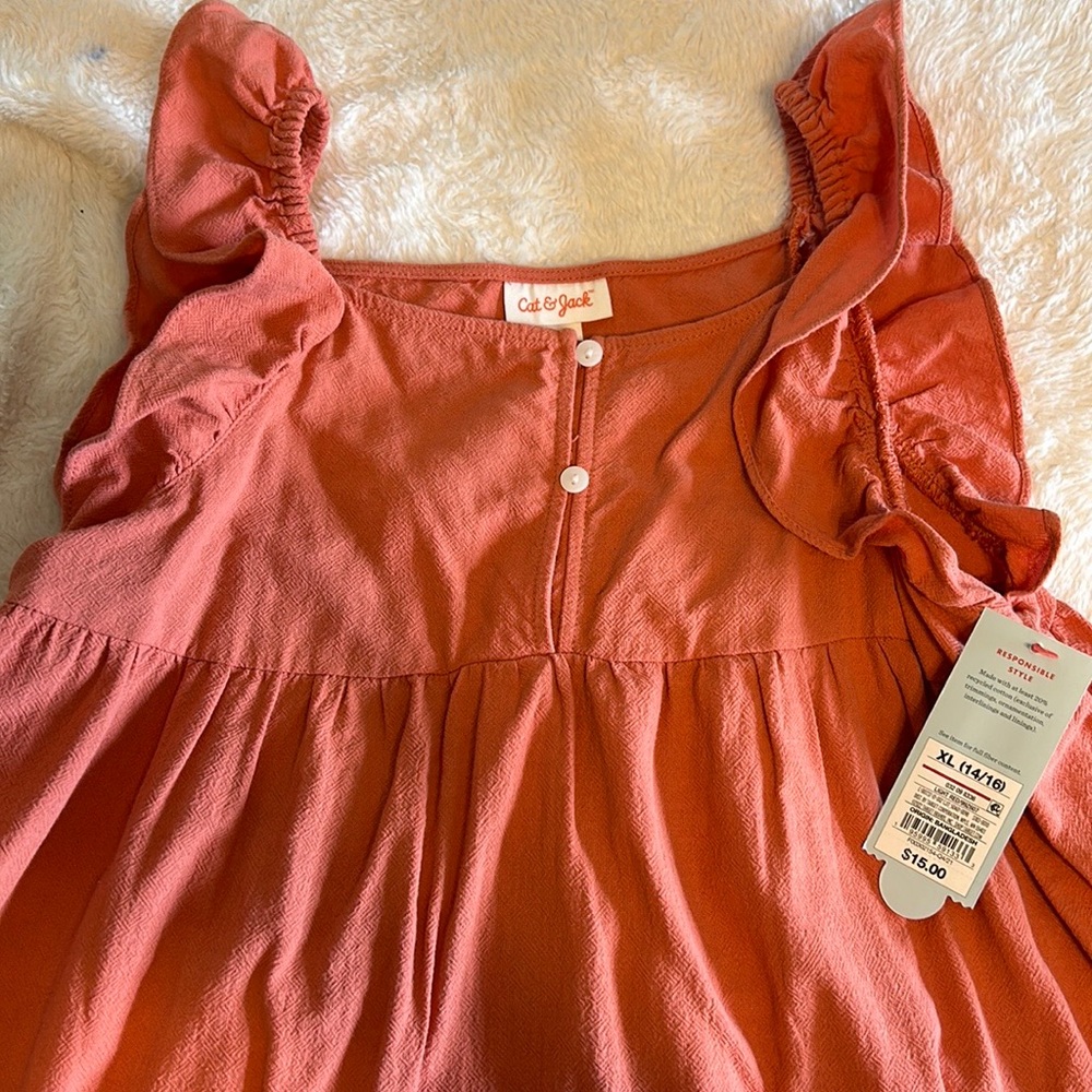 Cat and Jack girls 14-16 NWT orange dress